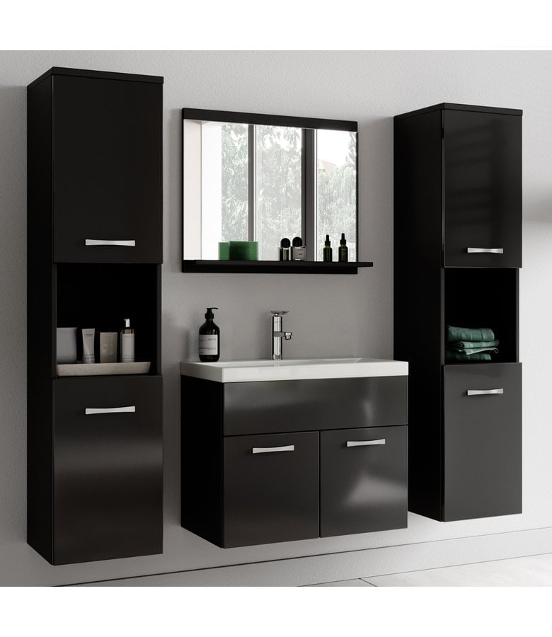 Badplaats Badkamermeubel Montreal XL 60cm Complete Set - Hoogglans Zwart