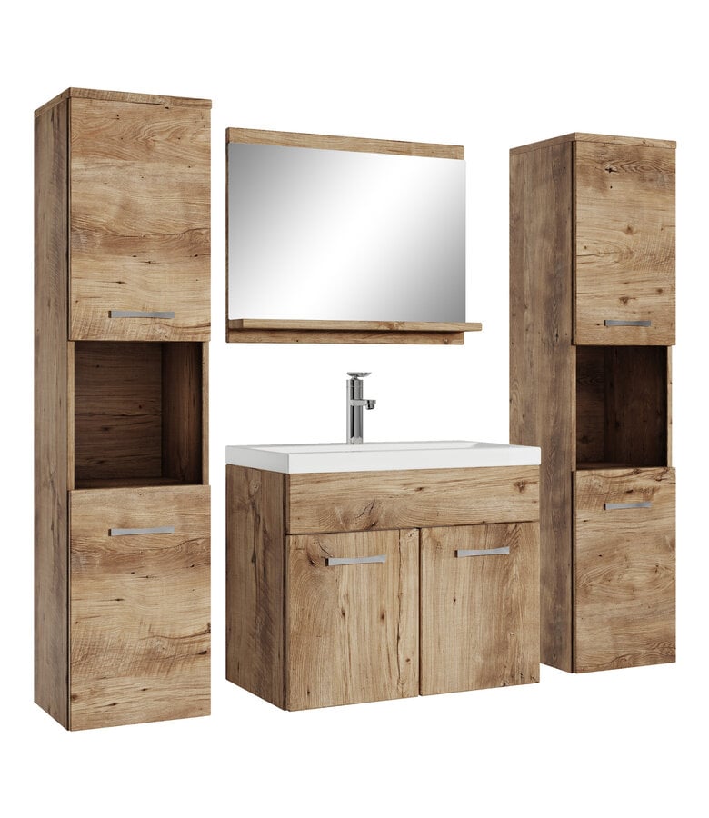 badplaats Badkamermeubel Montreal XL 60cm complete set - kastanje eiken badplaats Badkamermeubel Montreal XL 60cm complete set - kastanje eiken