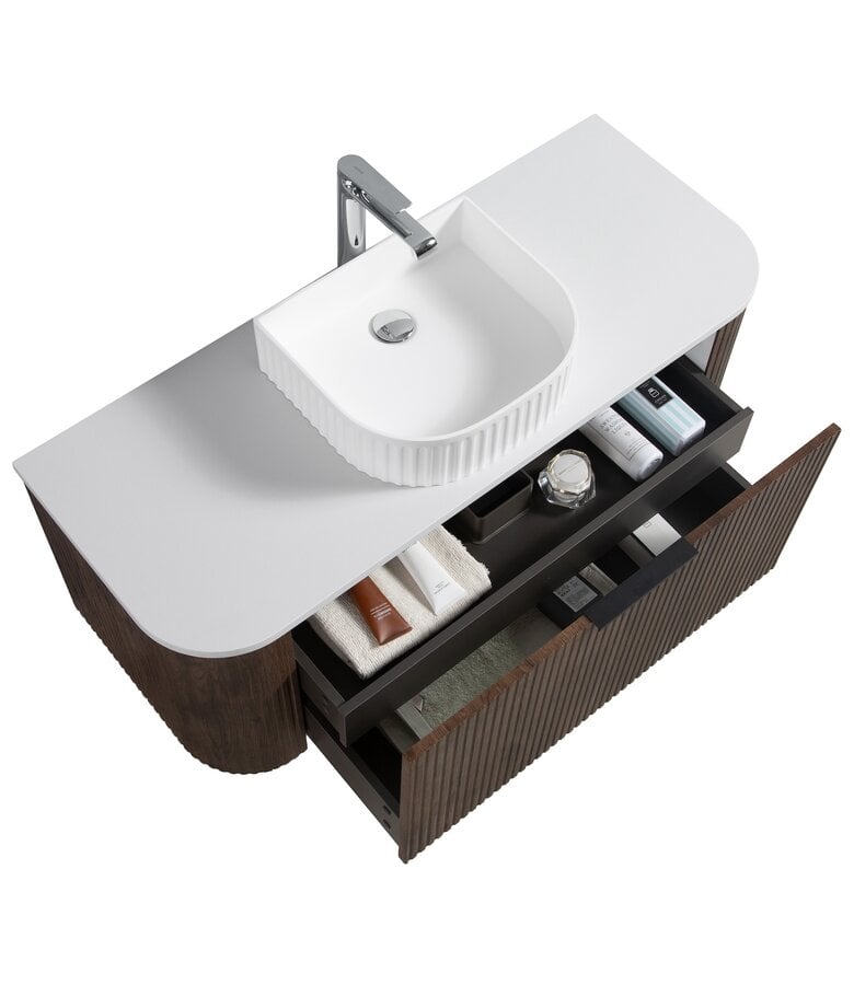 Badplaats Badkamermeubel Murcia 120cm - Walnoot Bruin - Met Bovenblad