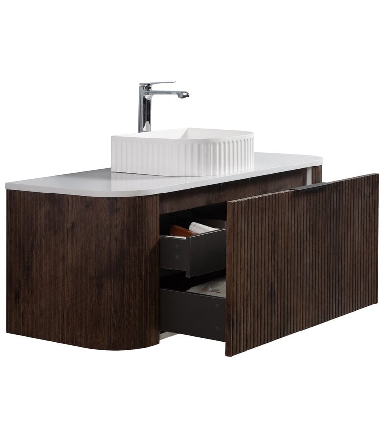 Badplaats Badkamermeubel Murcia 120cm - Walnoot Bruin - Met Bovenblad