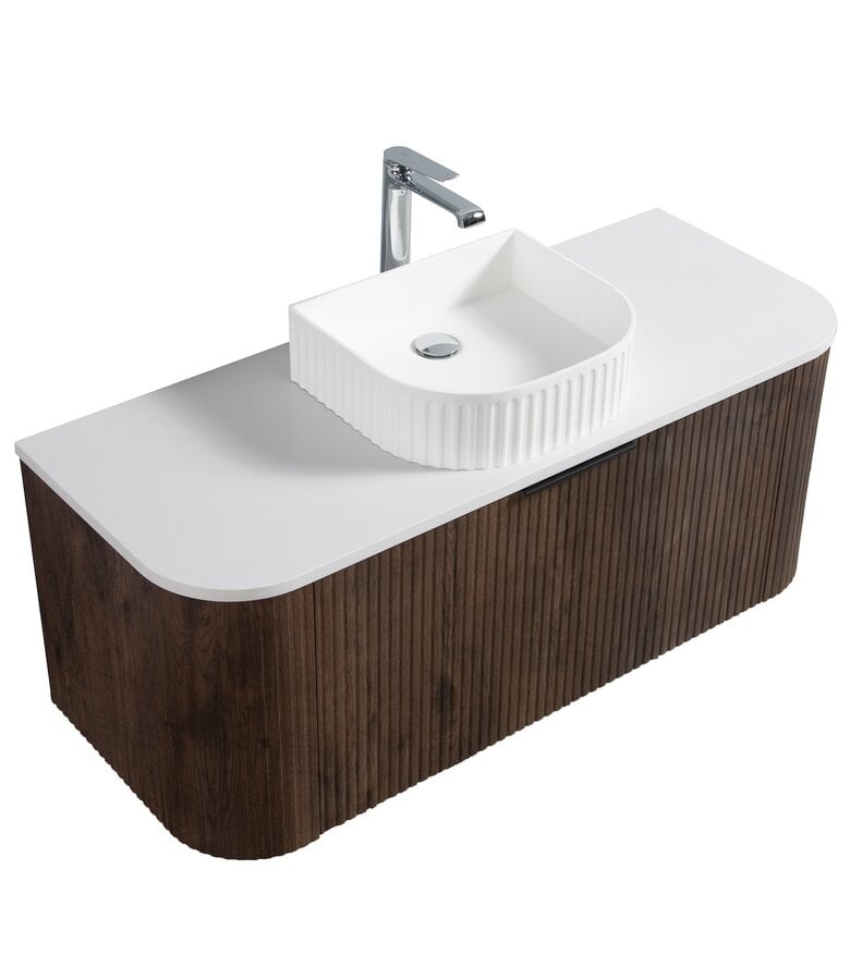 Badplaats Badkamermeubel Murcia 120cm - Walnoot Bruin - Met Bovenblad