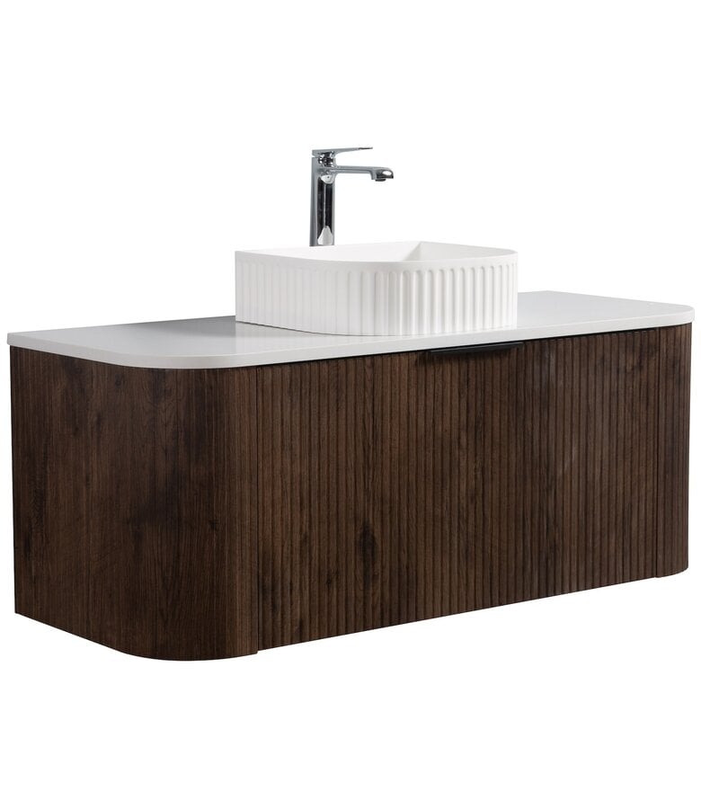 badplaats Badkamermeubel Murcia 120cm - walnoot bruin - met bovenblad