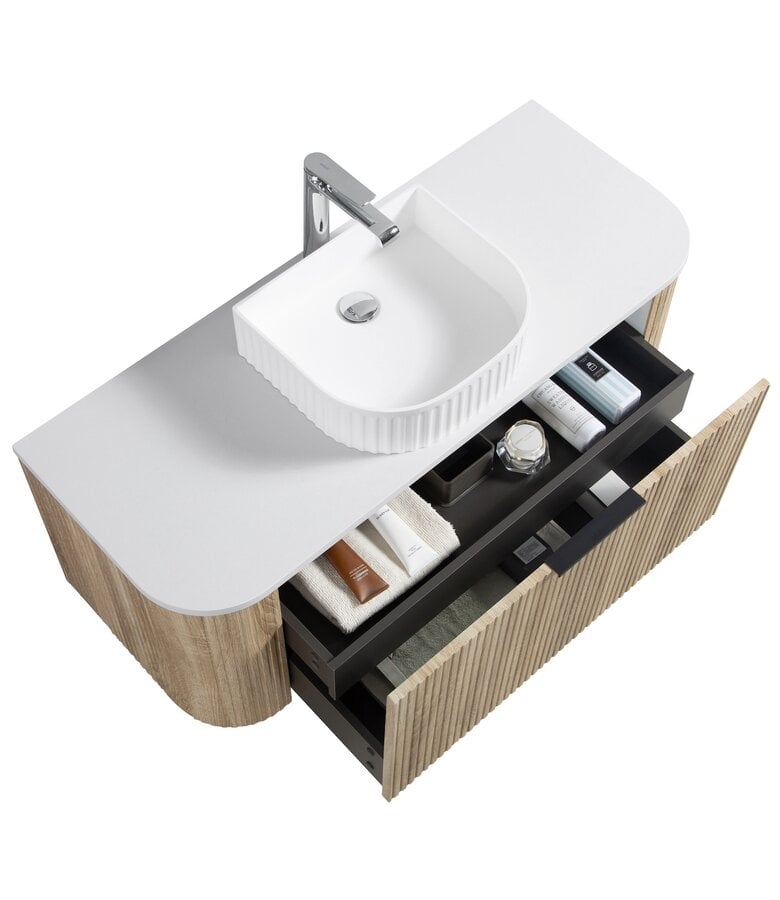 Badplaats Badkamermeubel Murcia 120cm - Wit Eiken - Met Bovenblad