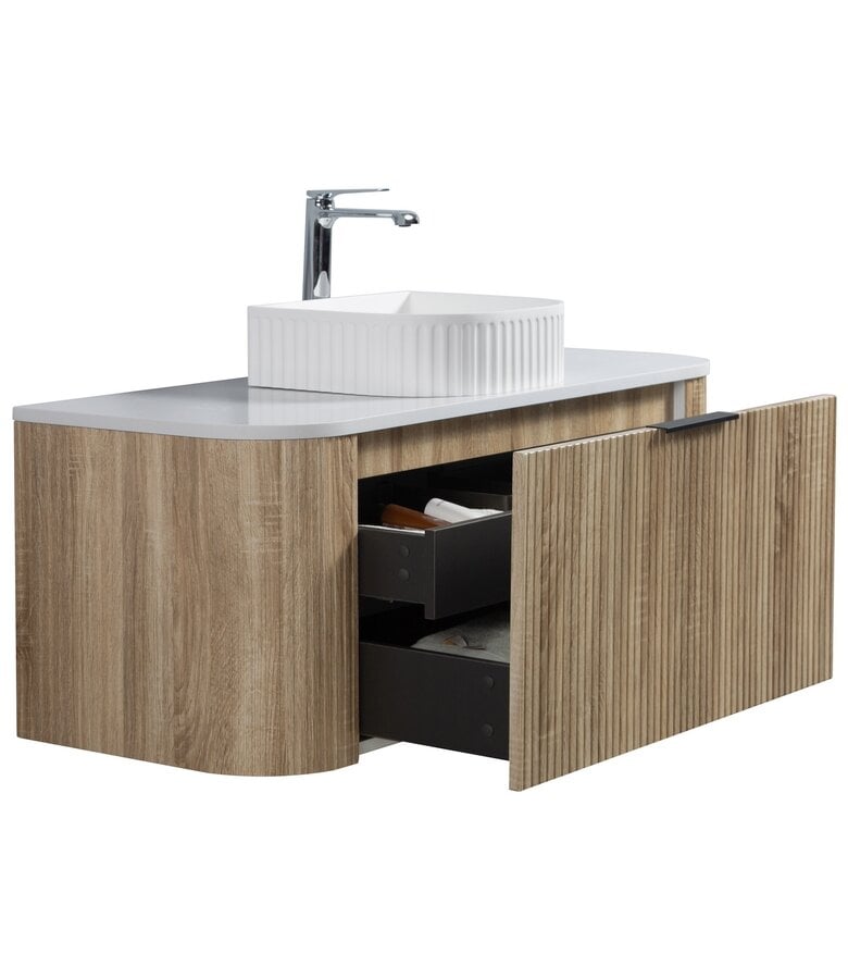 Badplaats Badkamermeubel Murcia 120cm - Wit Eiken - Met Bovenblad