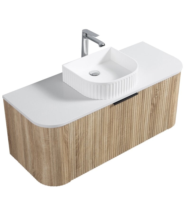 Badplaats Badkamermeubel Murcia 120cm - Wit Eiken - Met Bovenblad