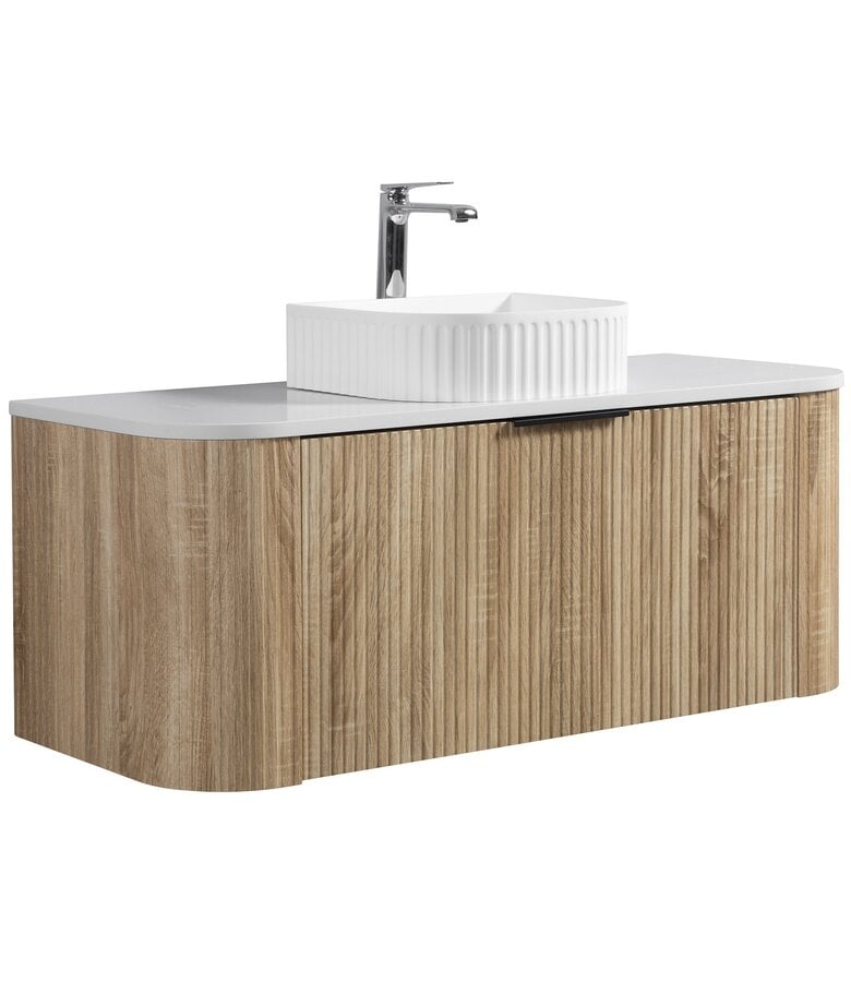 badplaats Badkamermeubel Murcia 120cm - wit eiken - met bovenblad