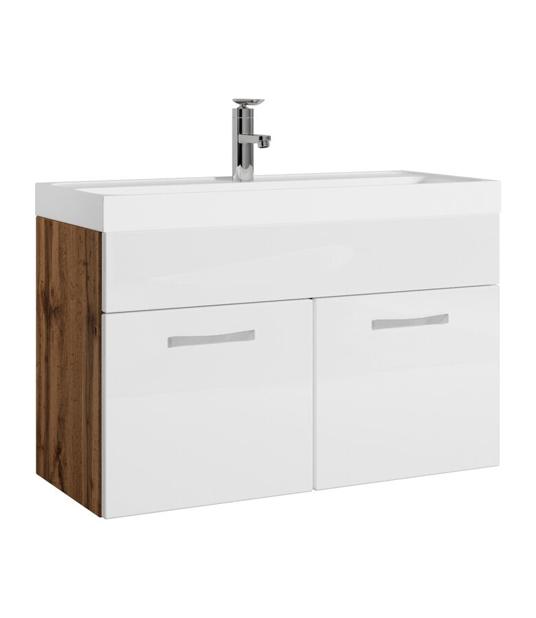 badplaats Badkamermeubel Paso 01 80cm - eiken met wit badplaats Badkamermeubel Paso 01 80cm - eiken met wit