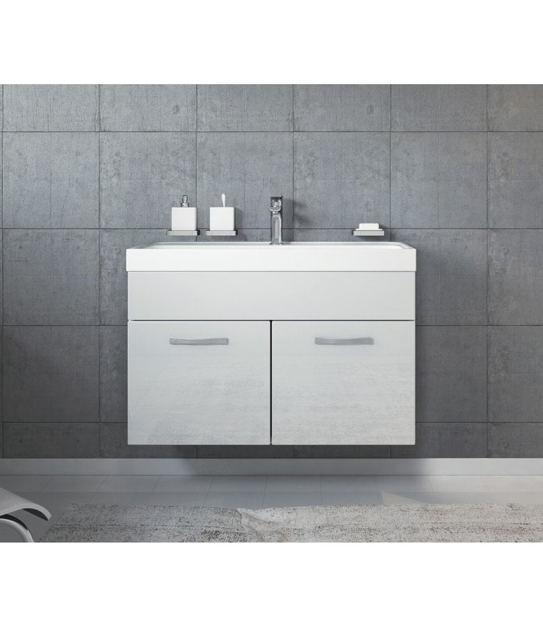 Badplaats Badkamermeubel Paso 01 80cm - Hoogglans Wit