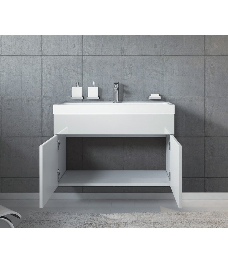 Badplaats Badkamermeubel Paso 01 80cm - Hoogglans Wit