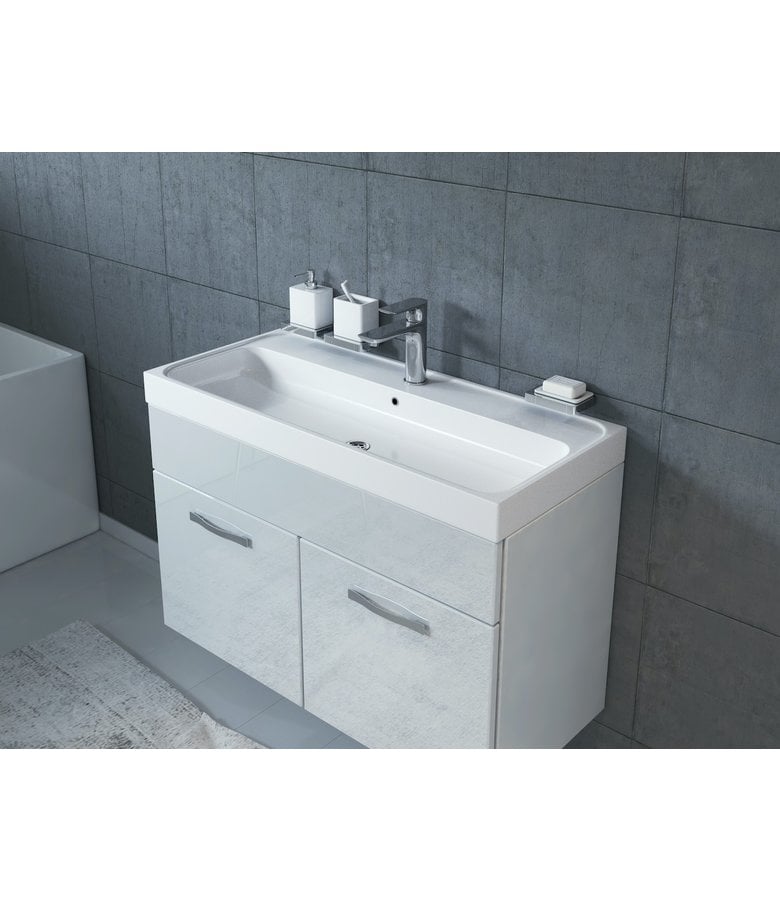 Badplaats Badkamermeubel Paso 01 80cm - Hoogglans Wit