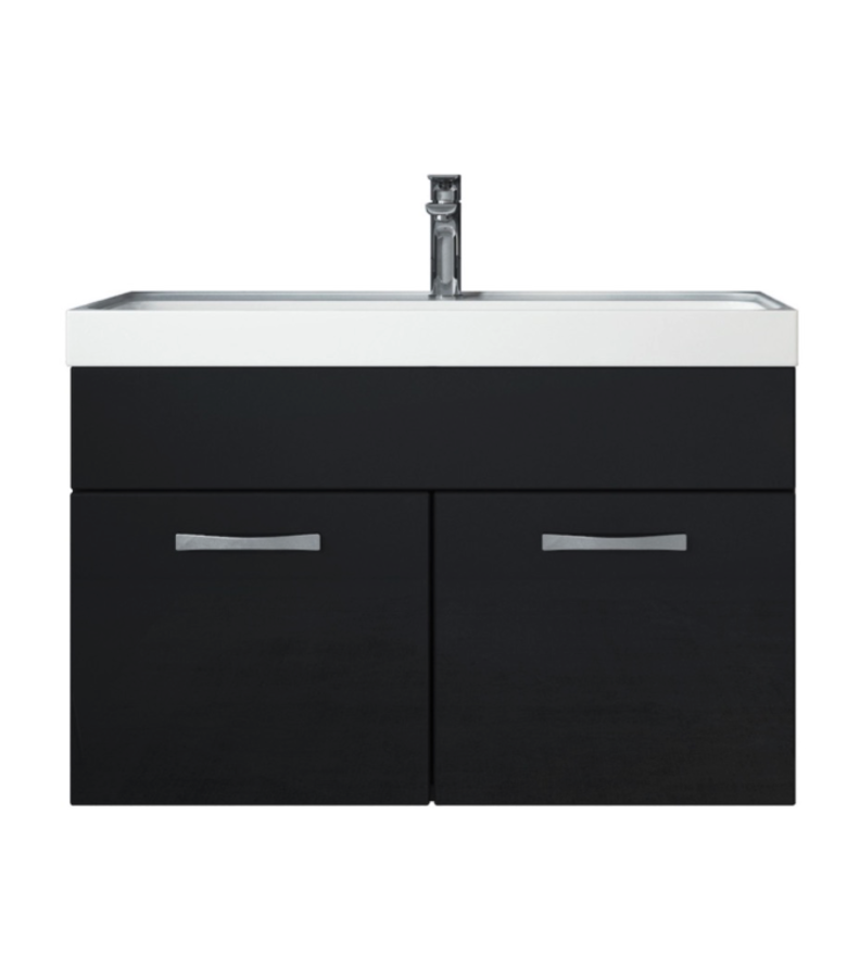 badplaats Badkamermeubel Paso 01 80cm - hoogglans zwart
