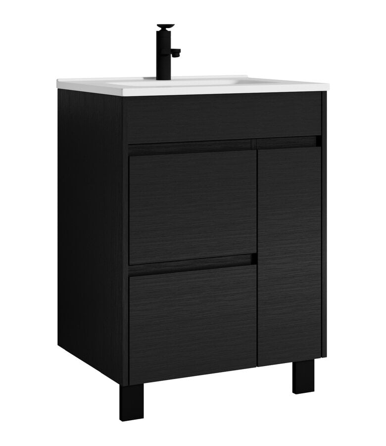 badplaats Badkamermeubel Salzburg 60cm - zwart houtnerf