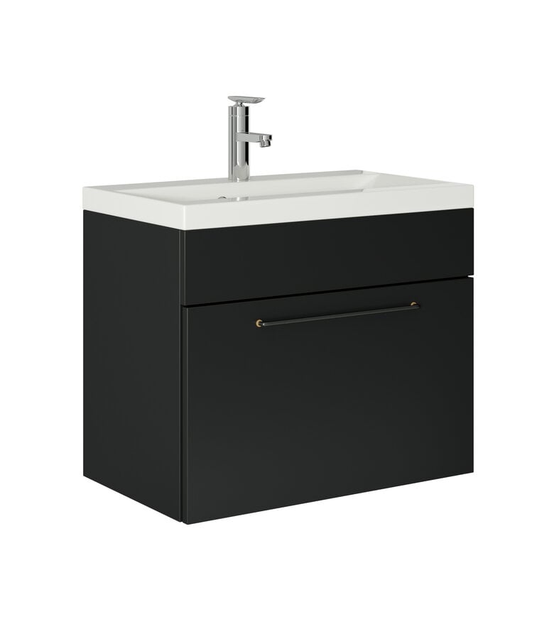 badplaats Badkamermeubel Sierra 60cm met wastafel - mat zwart