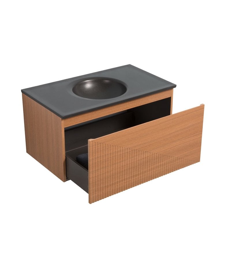 Badplaats Badkamermeubel Simon 90cm - Hout-look - Zonder Kraangat