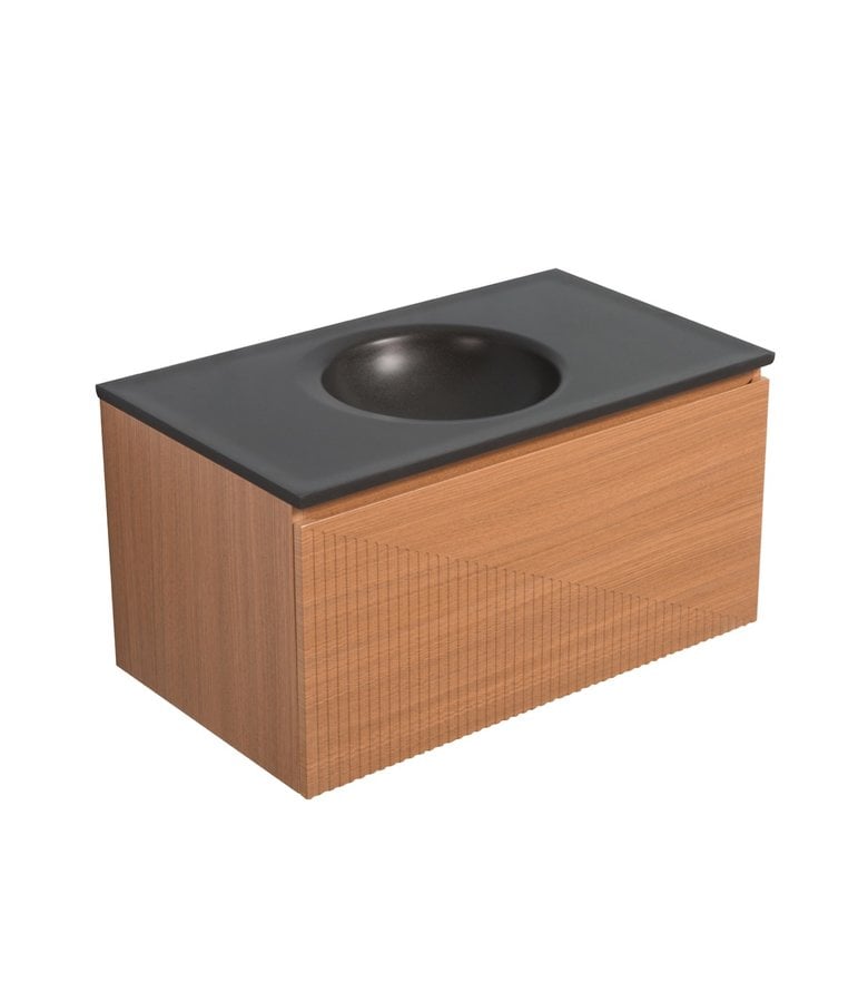 badplaats Badkamermeubel Simon 90cm - hout-look - zonder kraangat