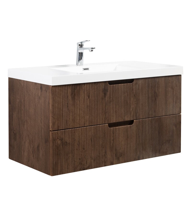 badplaats Badkamermeubel Thermis 100cm - walnoot bruin badplaats Badkamermeubel Thermis 100cm - walnoot bruin