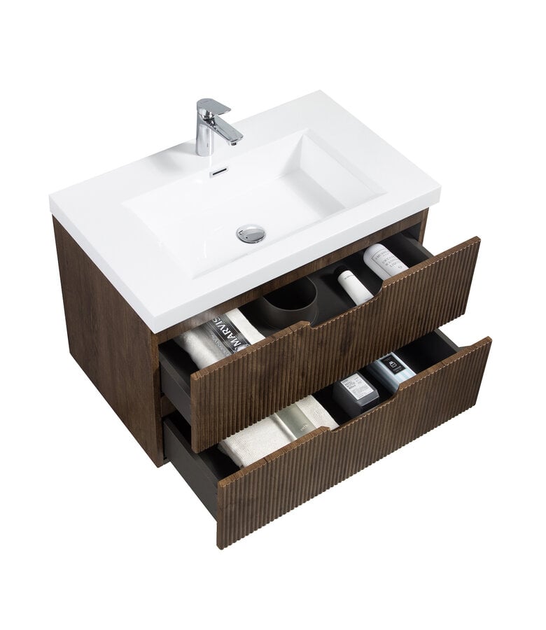 Badplaats Badkamermeubel Thermis 80cm - Walnoot Bruin