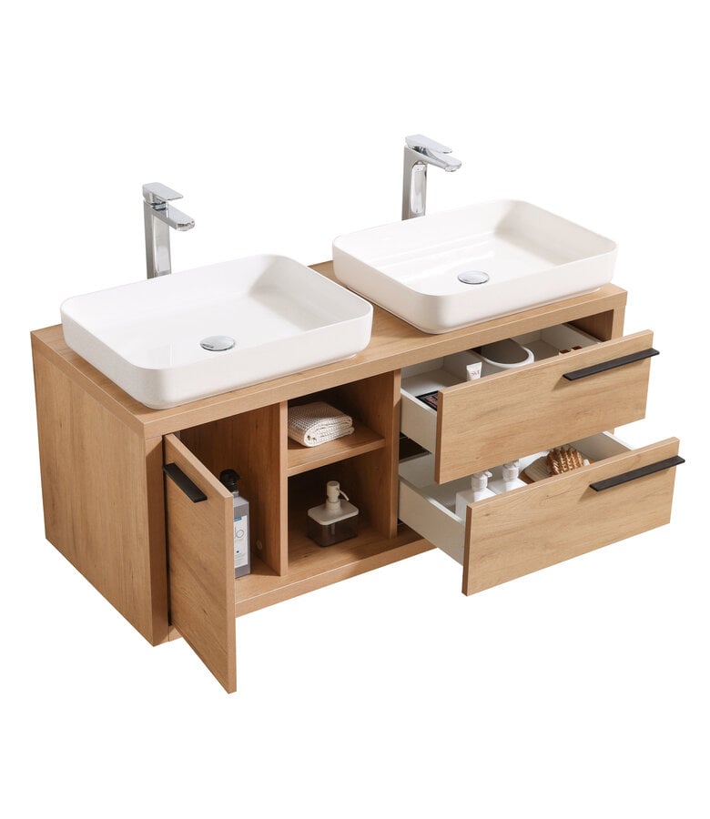 Badplaats Badkamermeubel Vermont 120cm Met Spiegel - Eiken - Zonder Wastafel