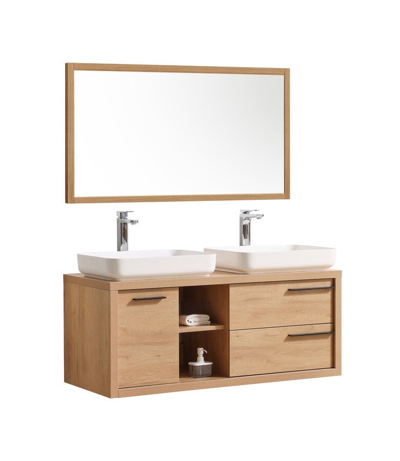 badplaats Badkamermeubel Vermont 120cm met spiegel - eiken - zonder wastafel