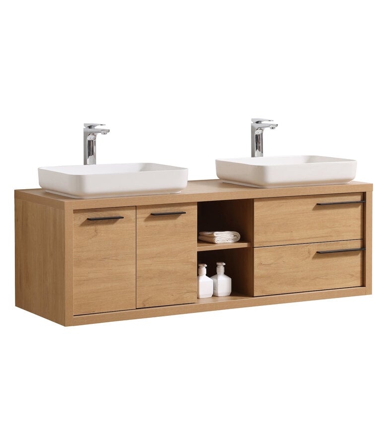 badplaats Badkamermeubel Vermont 150cm - eiken - zonder wastafel