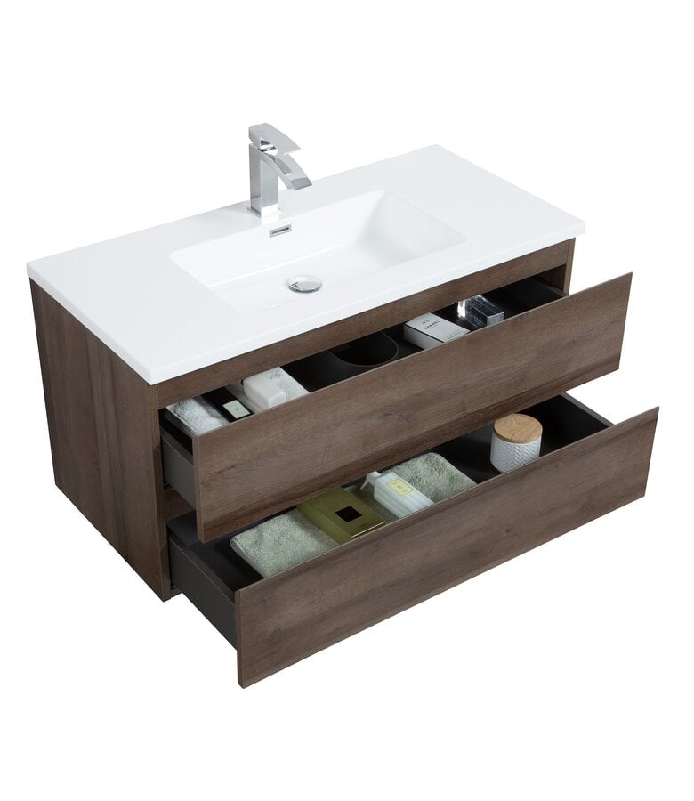 Badplaats Badkamermeubel Angela 100cm - Bruin Eiken