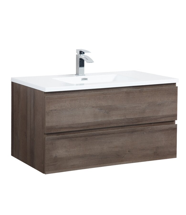 badplaats Badkamermeubel Angela 100cm - bruin eiken