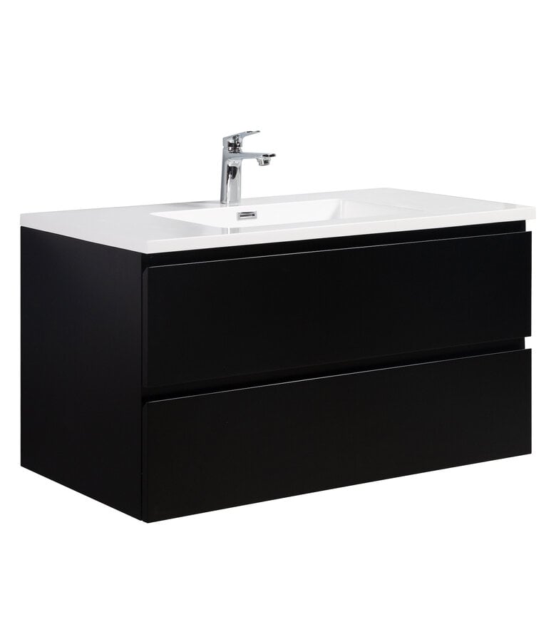 badplaats Badkamermeubel Angela 100cm - mat zwart
