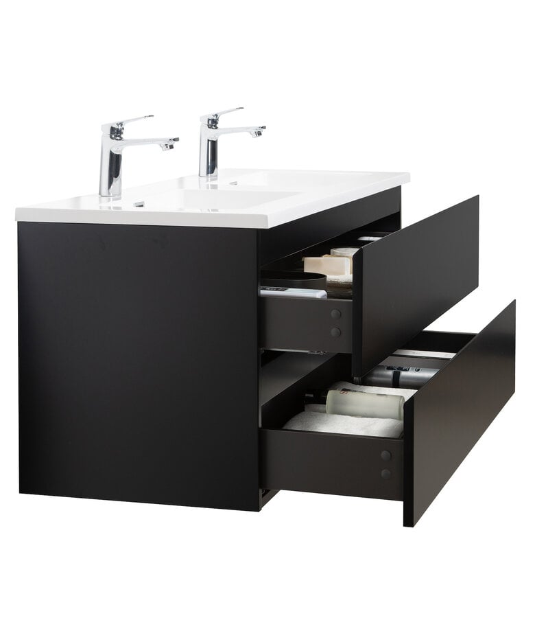 Badplaats Badkamermeubel Angela 120cm - Mat Zwart