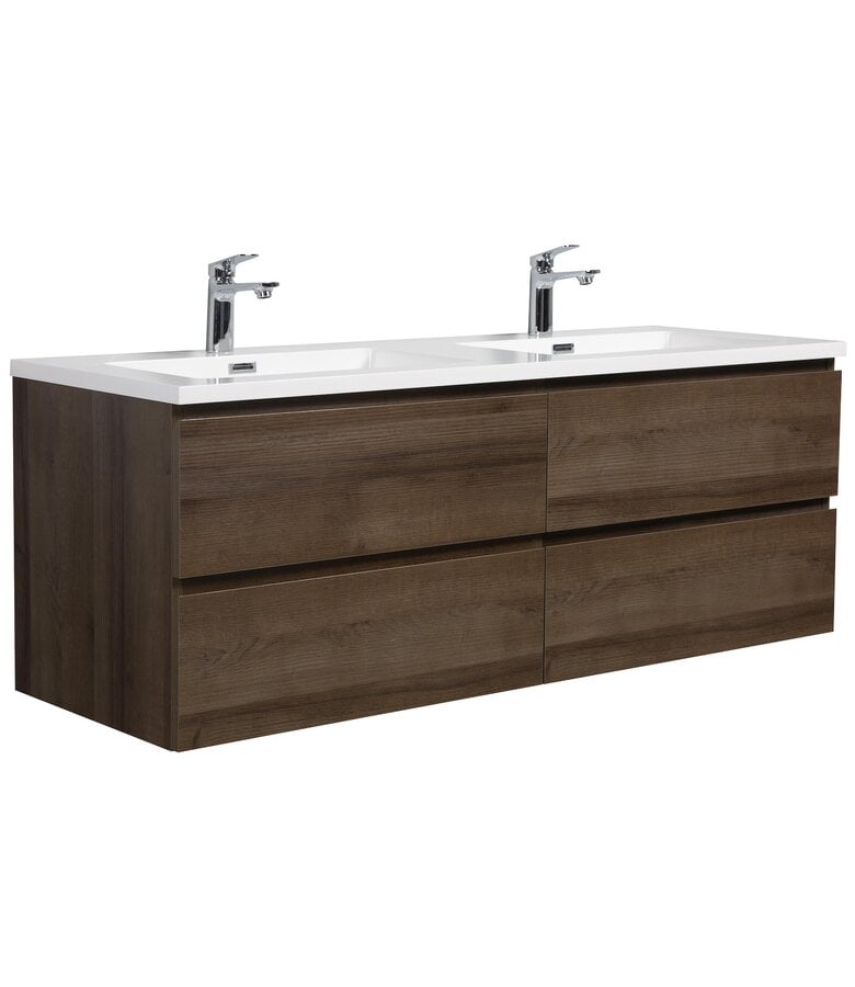 badplaats Badkamermeubel Angela 140cm - bruin eiken badplaats Badkamermeubel Angela 140cm - bruin eiken