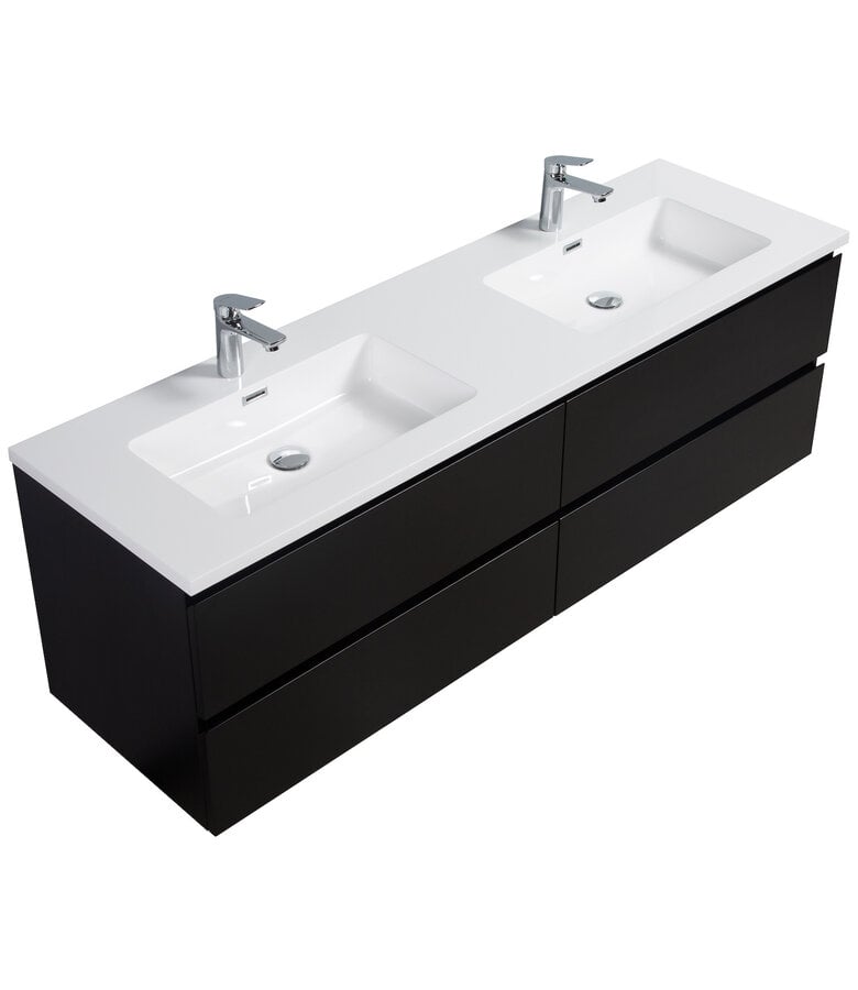 Badplaats Badkamermeubel Angela 160cm - Mat Zwart
