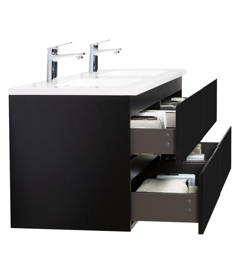 Badplaats Badkamermeubel Angela 160cm - Mat Zwart