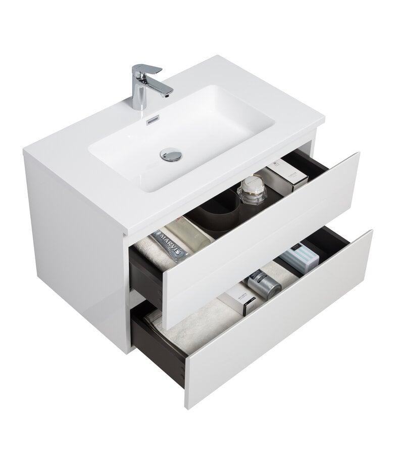 Badplaats Badkamermeubel Angela 80cm - Hoogglans Wit