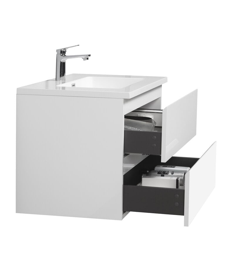 Badplaats Badkamermeubel Angela 80cm - Hoogglans Wit