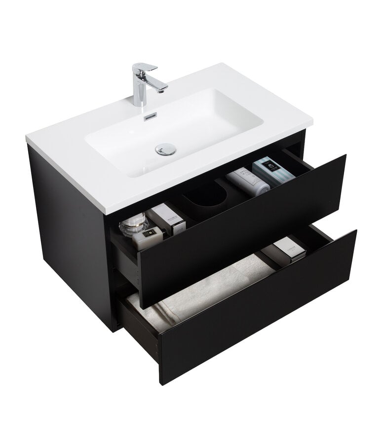 Badplaats Badkamermeubel Angela 80cm - Mat Zwart