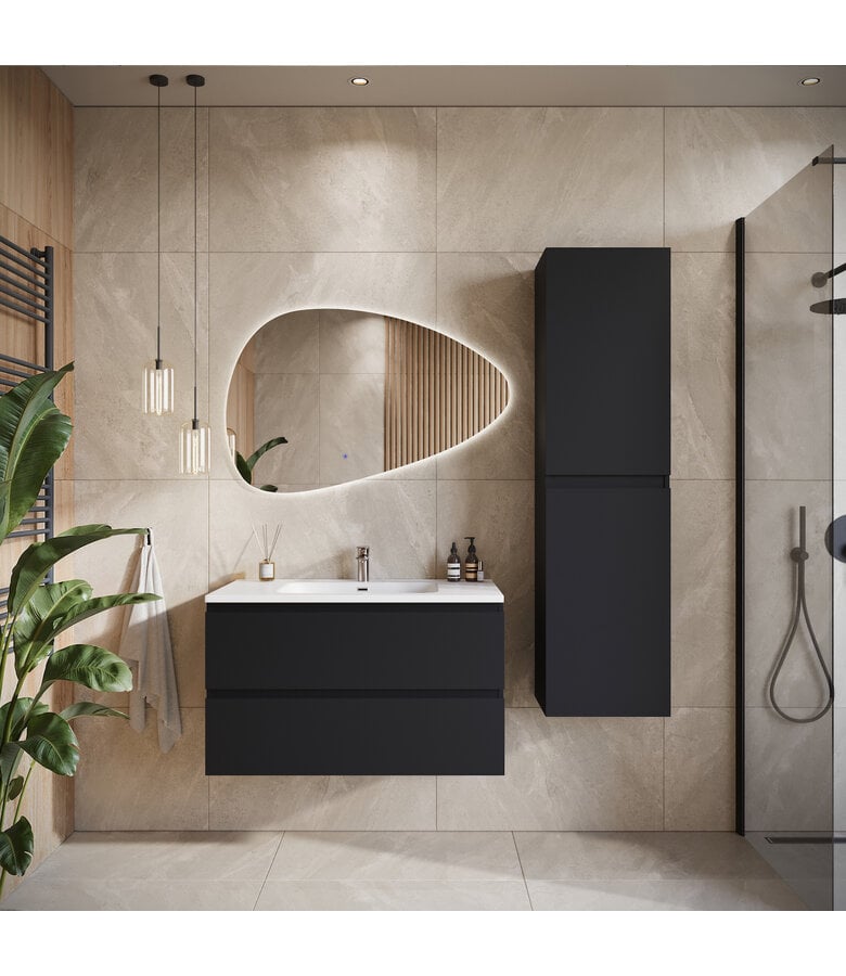 Badplaats Badkamermeubel Angela 80cm - Mat Zwart