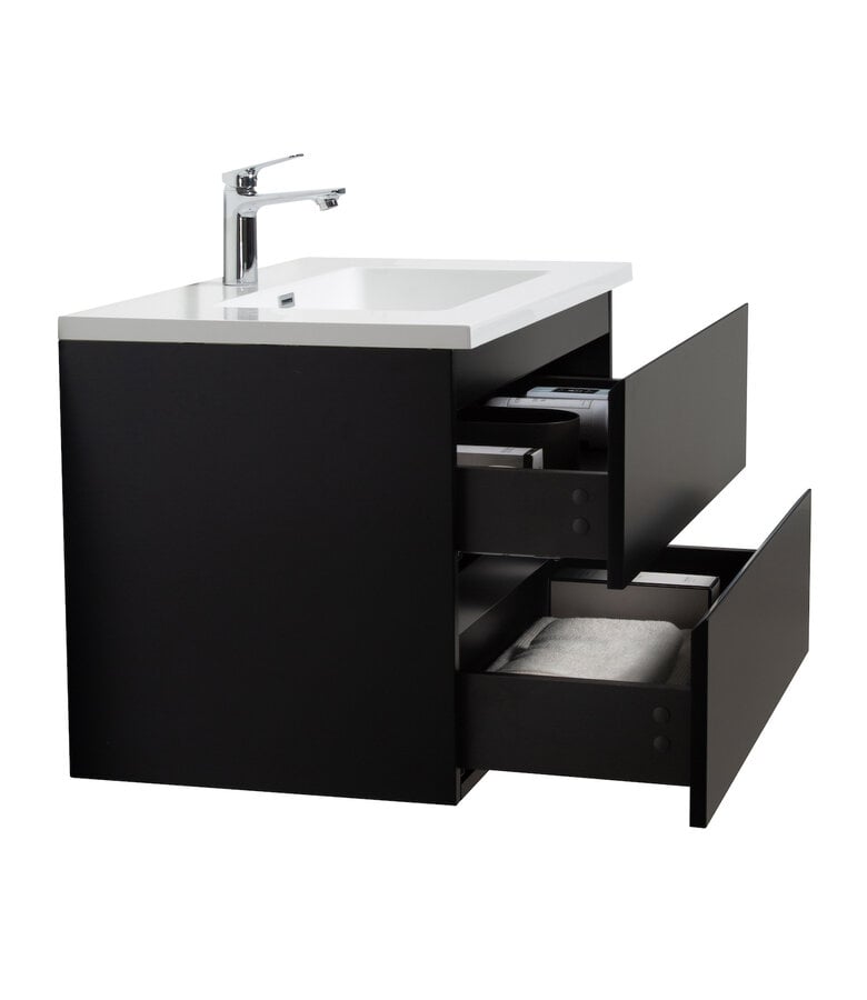 Badplaats Badkamermeubel Angela 80cm - Mat Zwart