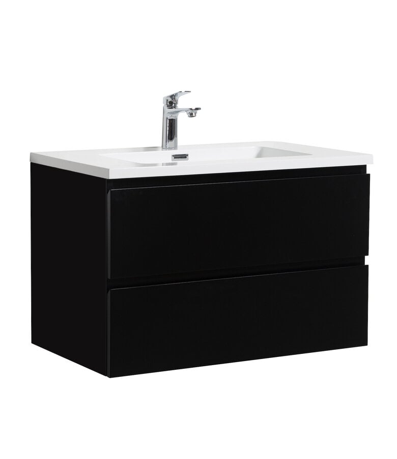 badplaats Badkamermeubel Angela 80cm - mat zwart