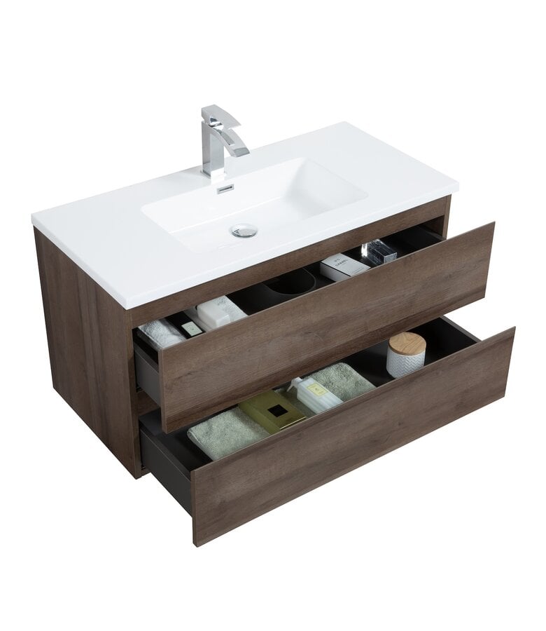 Badplaats Badkamermeubel Angela 90cm - Bruin Eiken