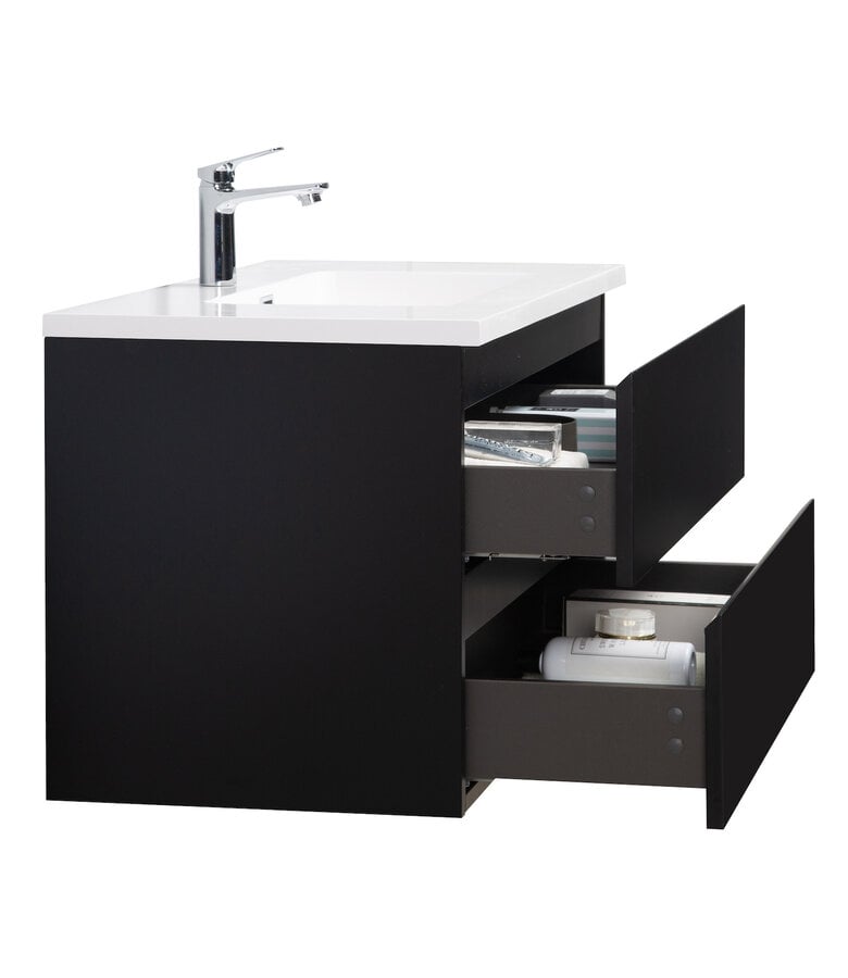 Badplaats Badkamermeubel Angela 90cm - Mat Zwart