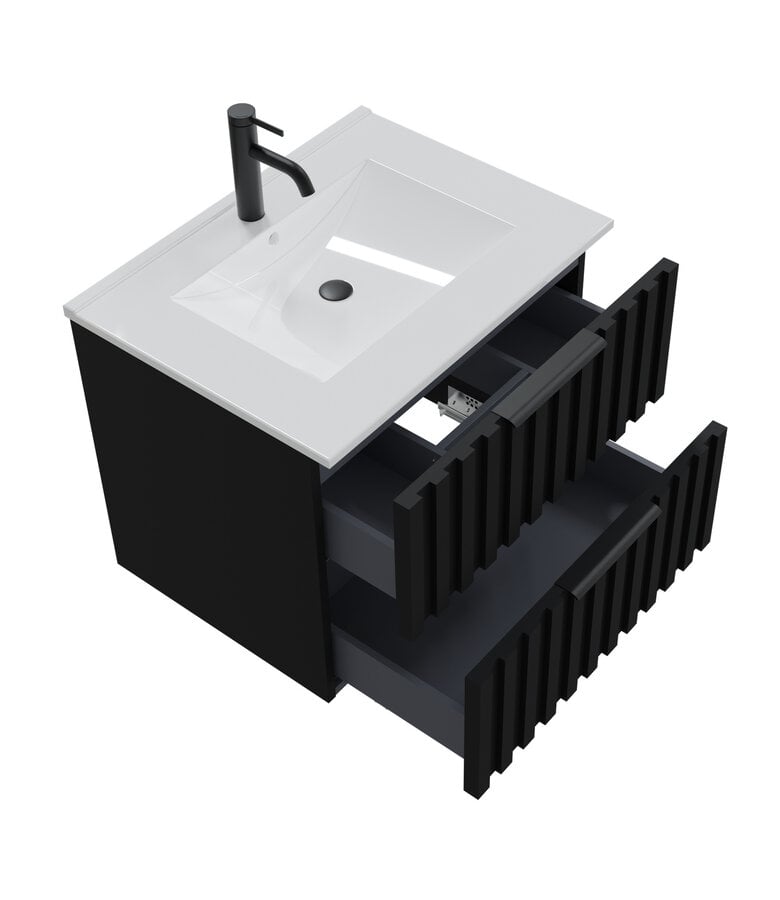 Badplaats Badkamermeubel Fraser 60cm - Zwart - 2 Lades