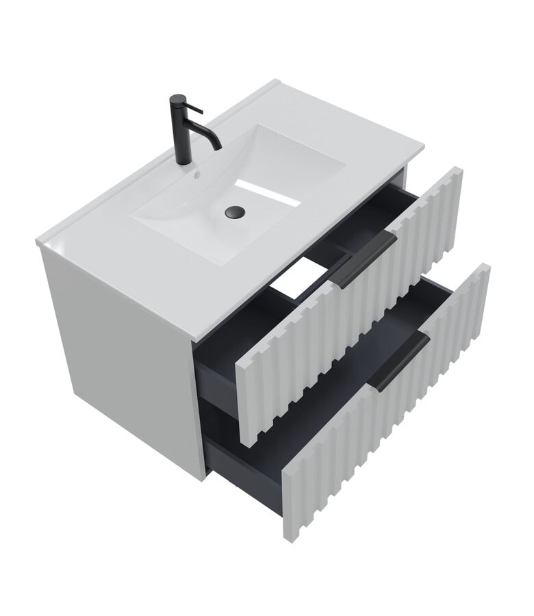 Badplaats Badkamermeubel Fraser 80cm - Wit - 2 Lades