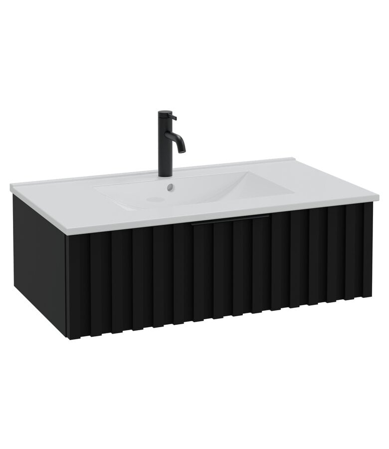 badplaats Badkamermeubel Fraser 80cm - zwart - 1 lade