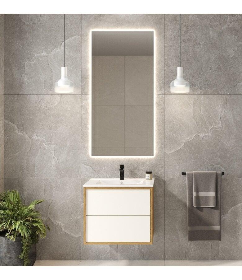 Badplaats Badkamermeubel Gary 60cm - Eiken Met Wit