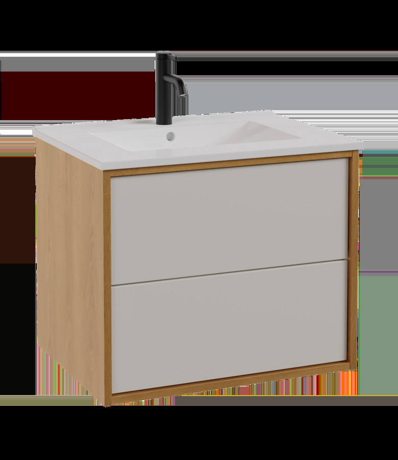 badplaats Badkamermeubel Gary 60cm - eiken met wit