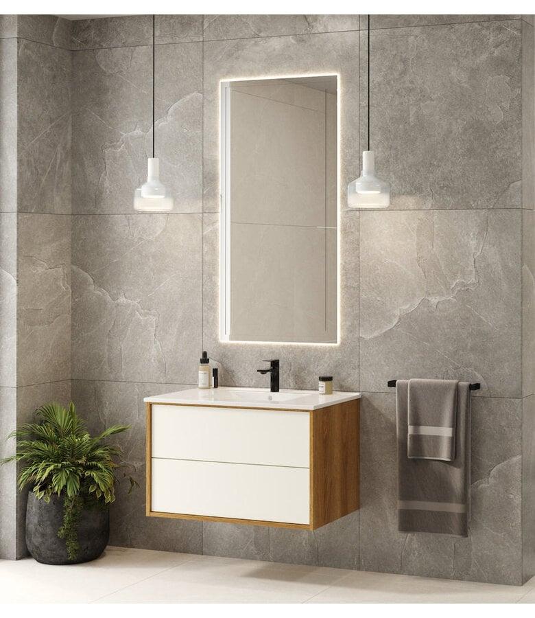 Badplaats Badkamermeubel Gary 80cm - Eiken Met Wit