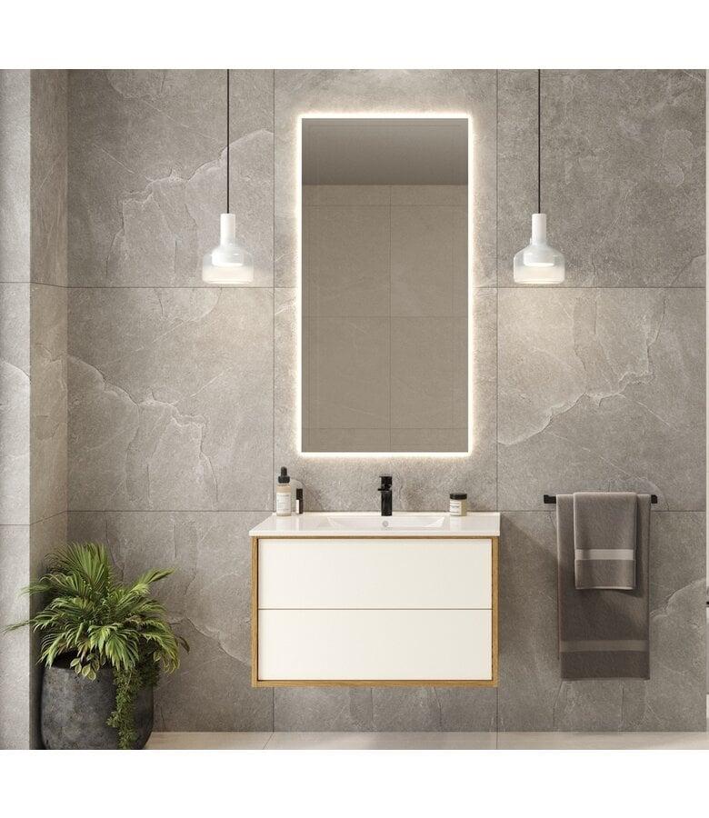 Badplaats Badkamermeubel Gary 80cm - Eiken Met Wit