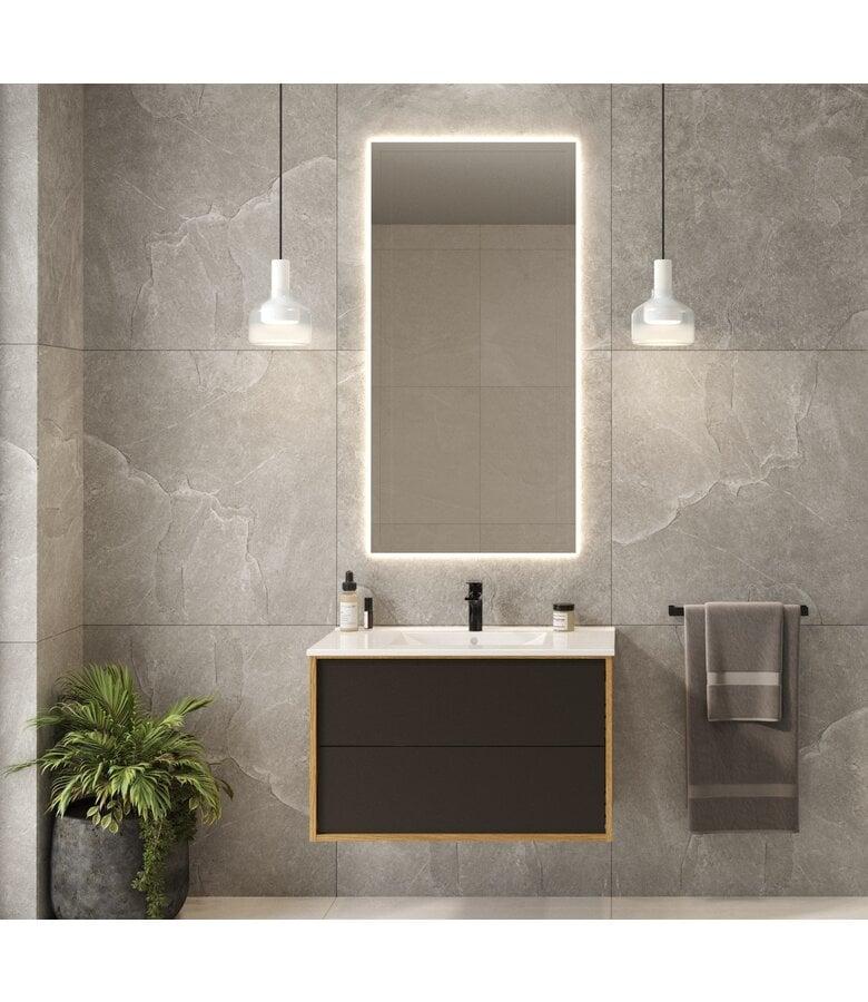 Badplaats Badkamermeubel Gary 80cm - Eiken Met Zwart