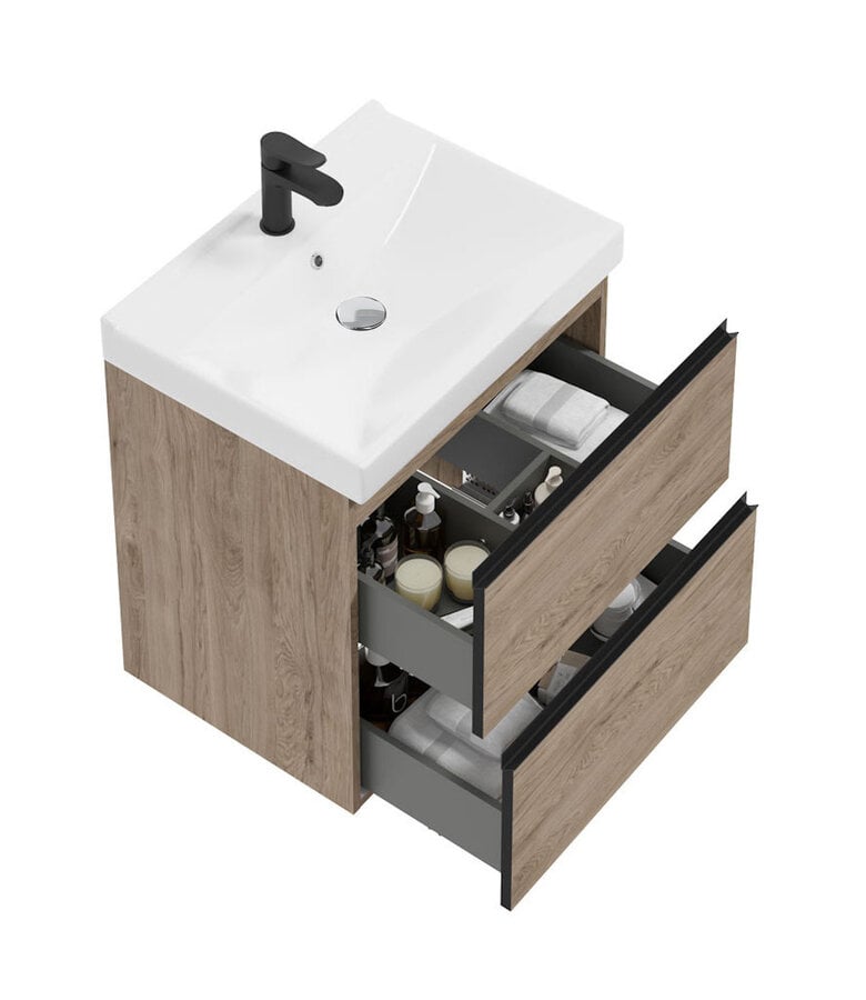 Badplaats Badkamermeubel Lonato 60cm - Grijs Eiken