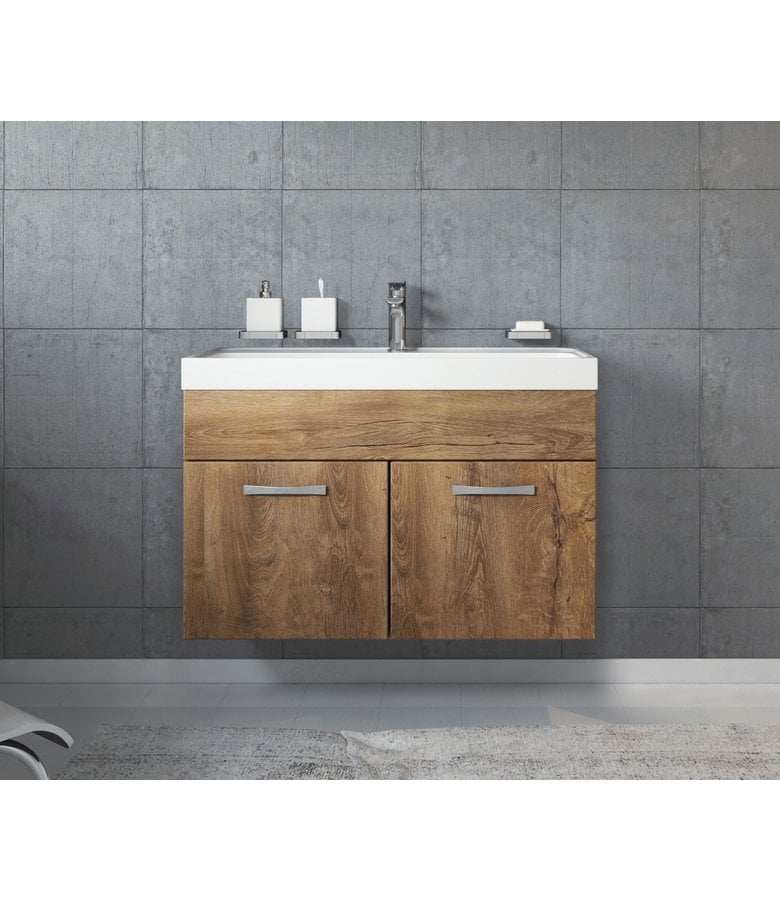 Badplaats Badkamermeubel Paso 01 80cm - Bruin Eiken