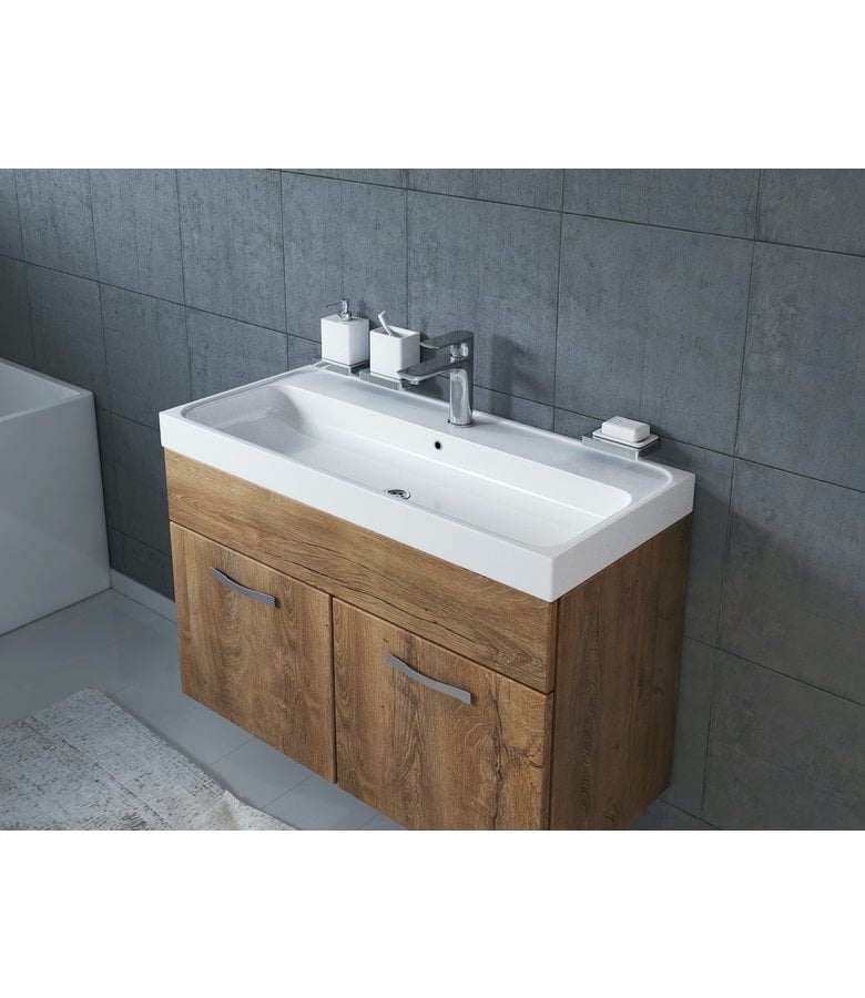 Badplaats Badkamermeubel Paso 01 80cm - Bruin Eiken